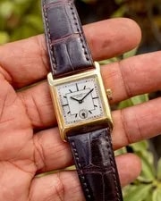Patek Philippe — 1929 Patek Philippe Tank Enamel Sector Dial Art Deco 18k Gold — Watch — resale