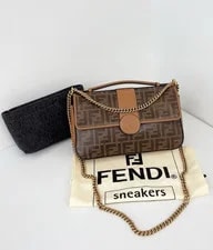 Fendi — Fendi Monogram Baguette Chain Crossbody GHW — Handbag — resale