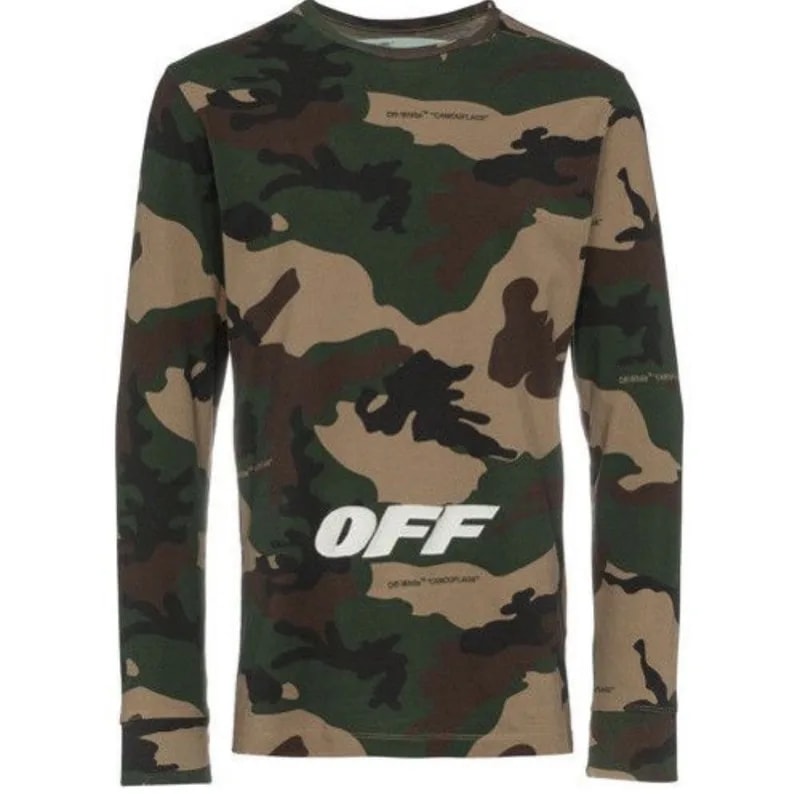 Off-White — Off-White Virgil Abloh Camouflage Crewneck Sweatshirt — streetwear — resale
