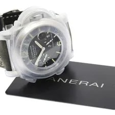 Panerai — Panerai Luminor Acciaio PAM01090 44mm SS Black Dial Leather Automatic Date #C183 — Watch — resale