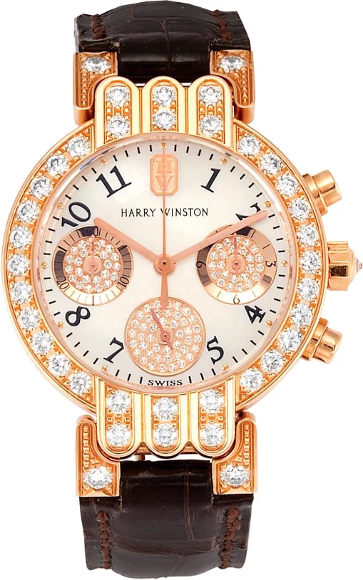 Worldofluxuryus — Harry Winston Premier Chronograph 18K Rose Gold & Diamonds Lady's — Watch — resale
