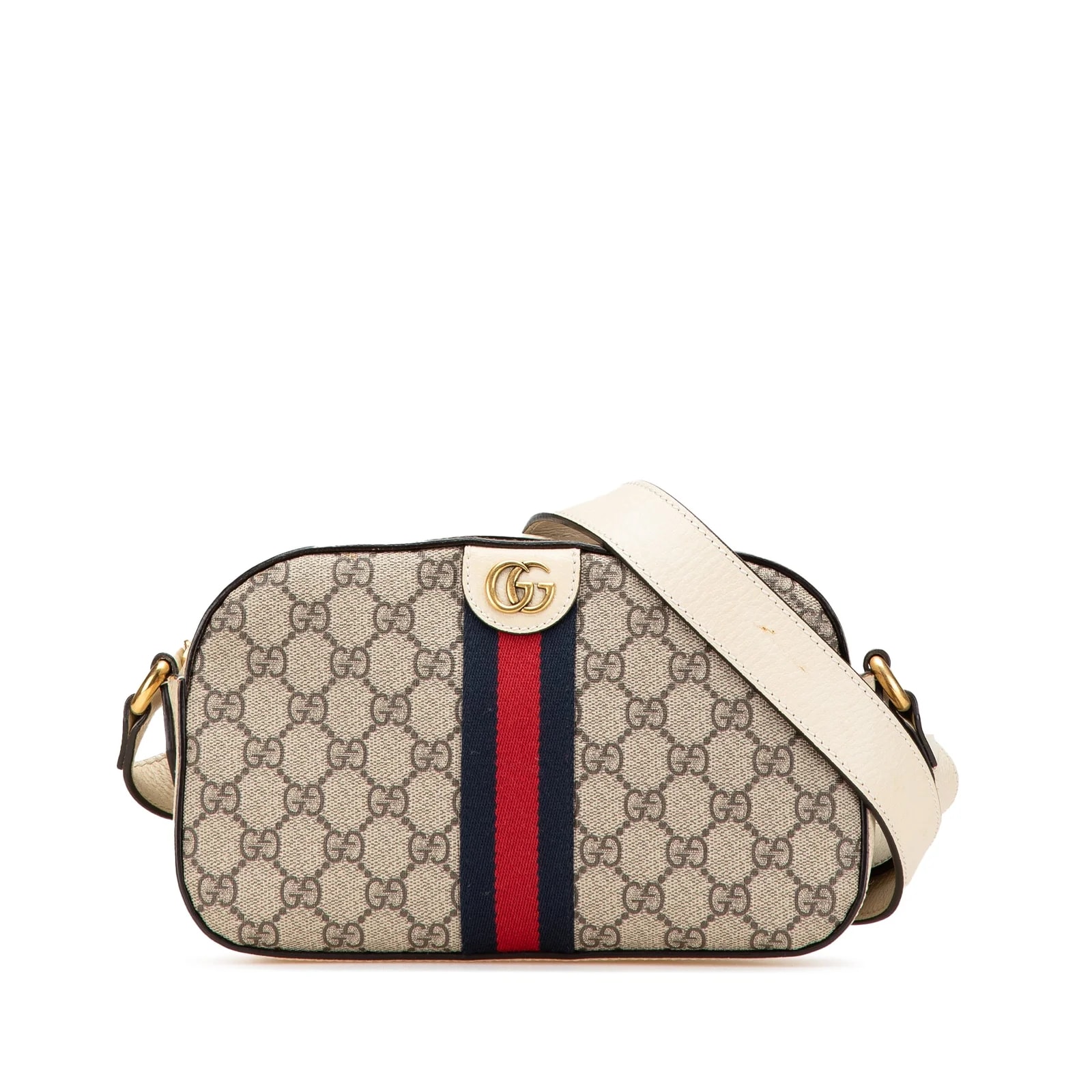 Gucci — Small Textured Web Ophidia Camera — Handbag — resale