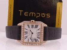 Cartier — Cartier Santos Dumont 2788 18KT Rose Gold Factory Diamonds Box&papers TOP — Watch — resale