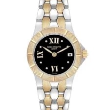 Patek Philippe — Patek Philippe Neptune Steel Yellow Gold Black Diamond Dial Watch 4880 — Watch — resale