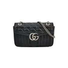 Gucci — Gucci Marmont Logo Chain Vertical Striped Quilted - Excellent #1Y3DB36 — Handbag — resale