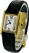 Cartier — Cartier Must de Tank W5057001 Silver 20mm White Dial Gold Bezel Quartz #WJW283 — Watch — resale