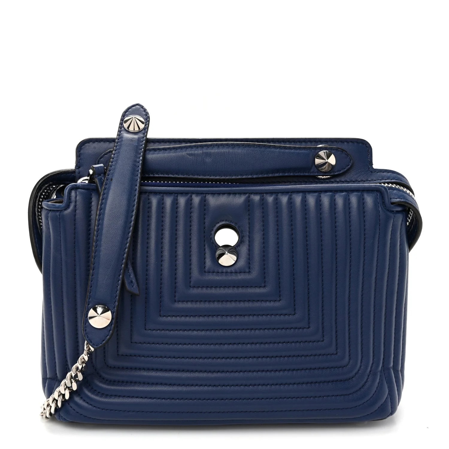 Fendi — Shiny Trapuntata Chain Small DotCom Click Chain Satchel — Handbag — resale