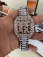 Cartier — Cartier Santos 40mm Large 18K Rose Gold Iced Out Diamond 25ct Full SET Box — Watch — resale