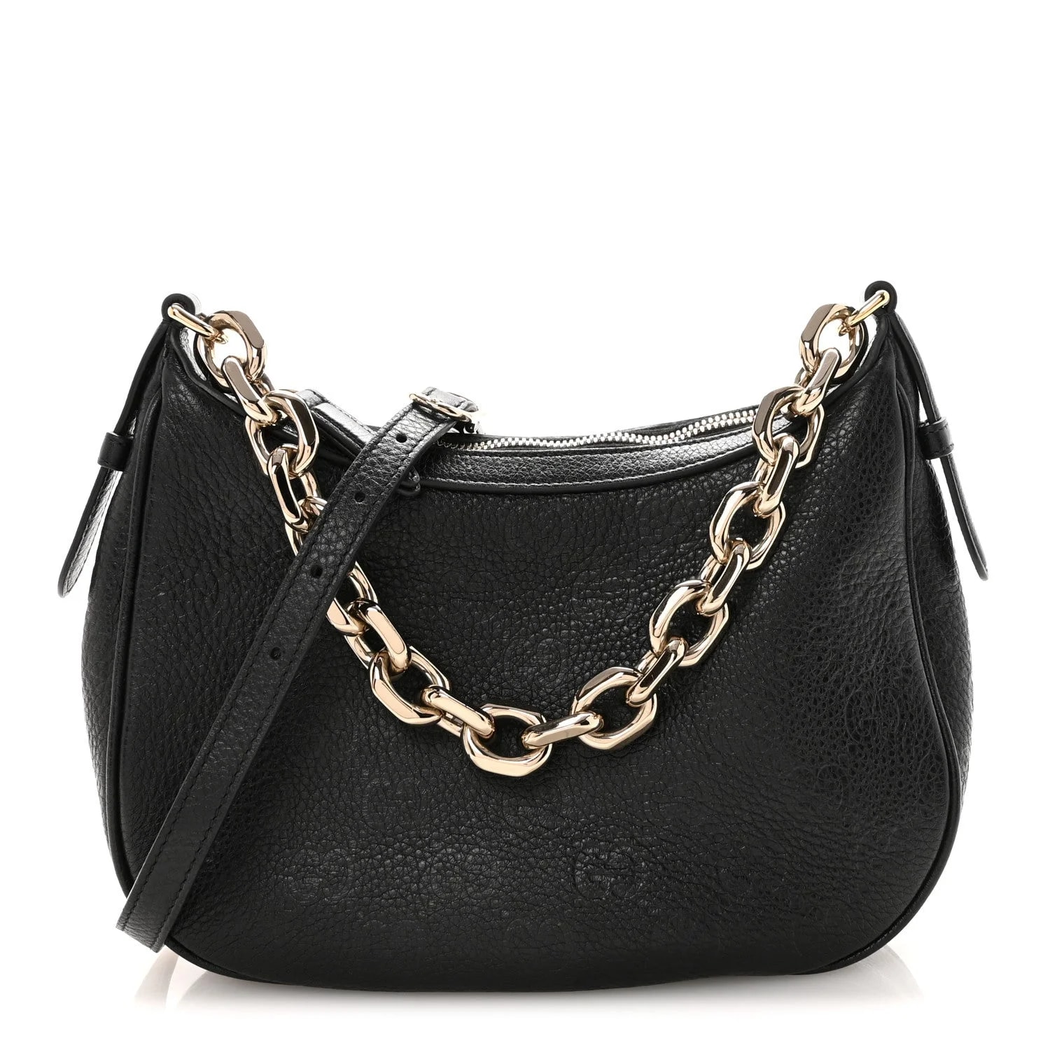 Gucci — GG Grainy Emblem Small Half Moon — Handbag — resale
