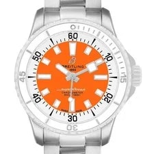 Breitling — Breitling Superocean 36 White Orange Dial Steel A17377 Box Card — Watch — resale