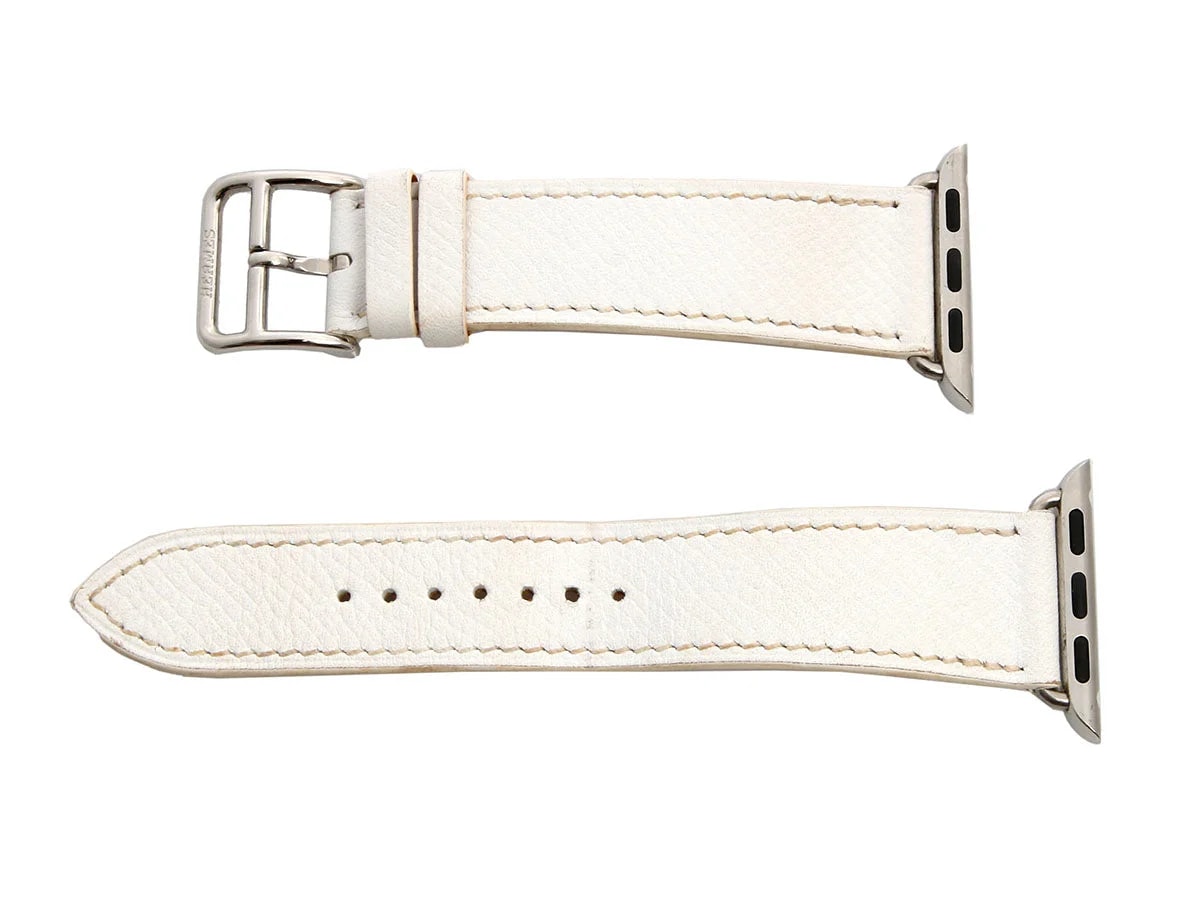 Hermès — Hermès White Epsom Apple Single Tour Band 42mm — Watch — resale