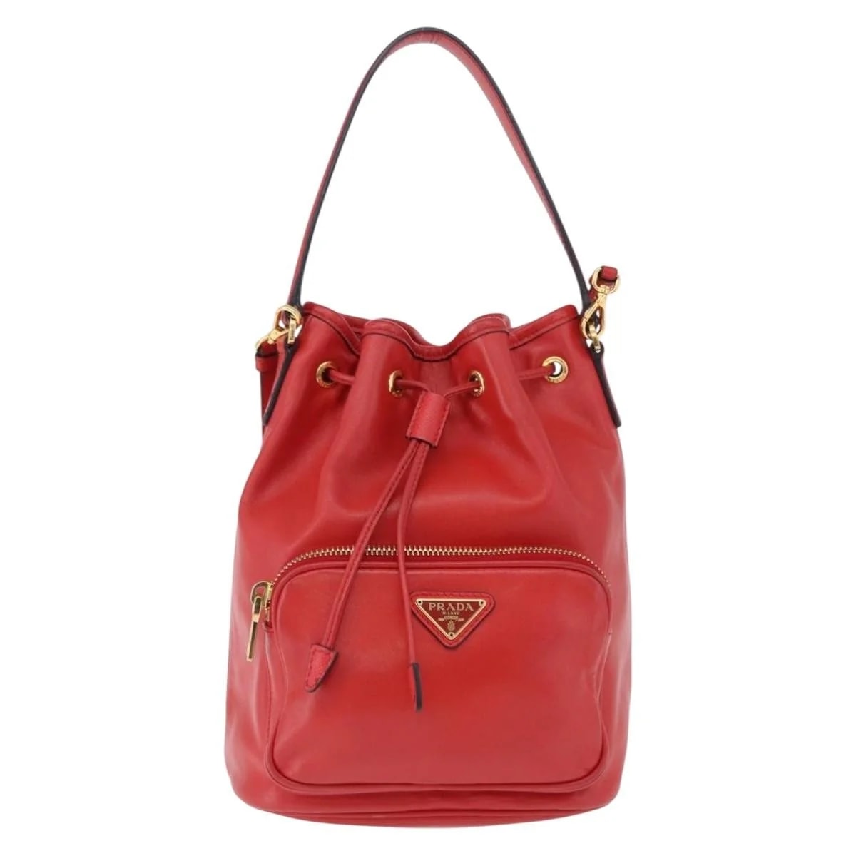 Prada — Prada Drawstring Pocket Bucket Soft Calf — Handbag — resale