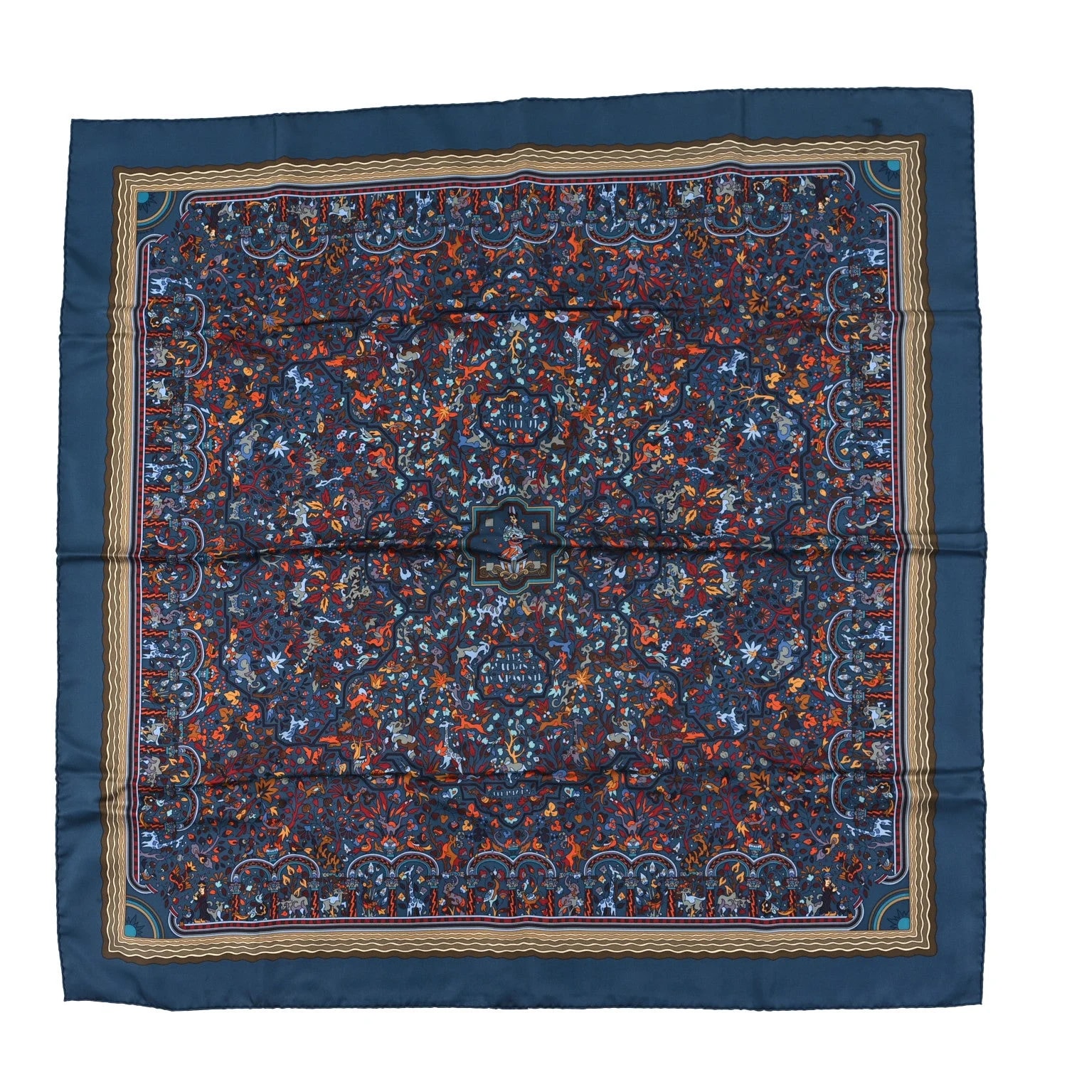 Hermès — les Jardins D'Armenie Scarf 90 Prairie Canard — Accessory — resale