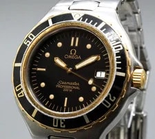 Omega — Omega Seamaster Professional 396.1062 Cal.1438 Quartz Gold Black — Watch — resale
