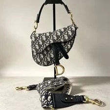 Dior — Auth Christian Dior Saddle Embroidered Strap Fashion — Handbag — resale