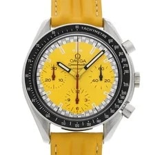Omega — Omega Speedmaster 3810.12.40 38.0mm Stainless Steel Yellow #WW3702 — Watch — resale