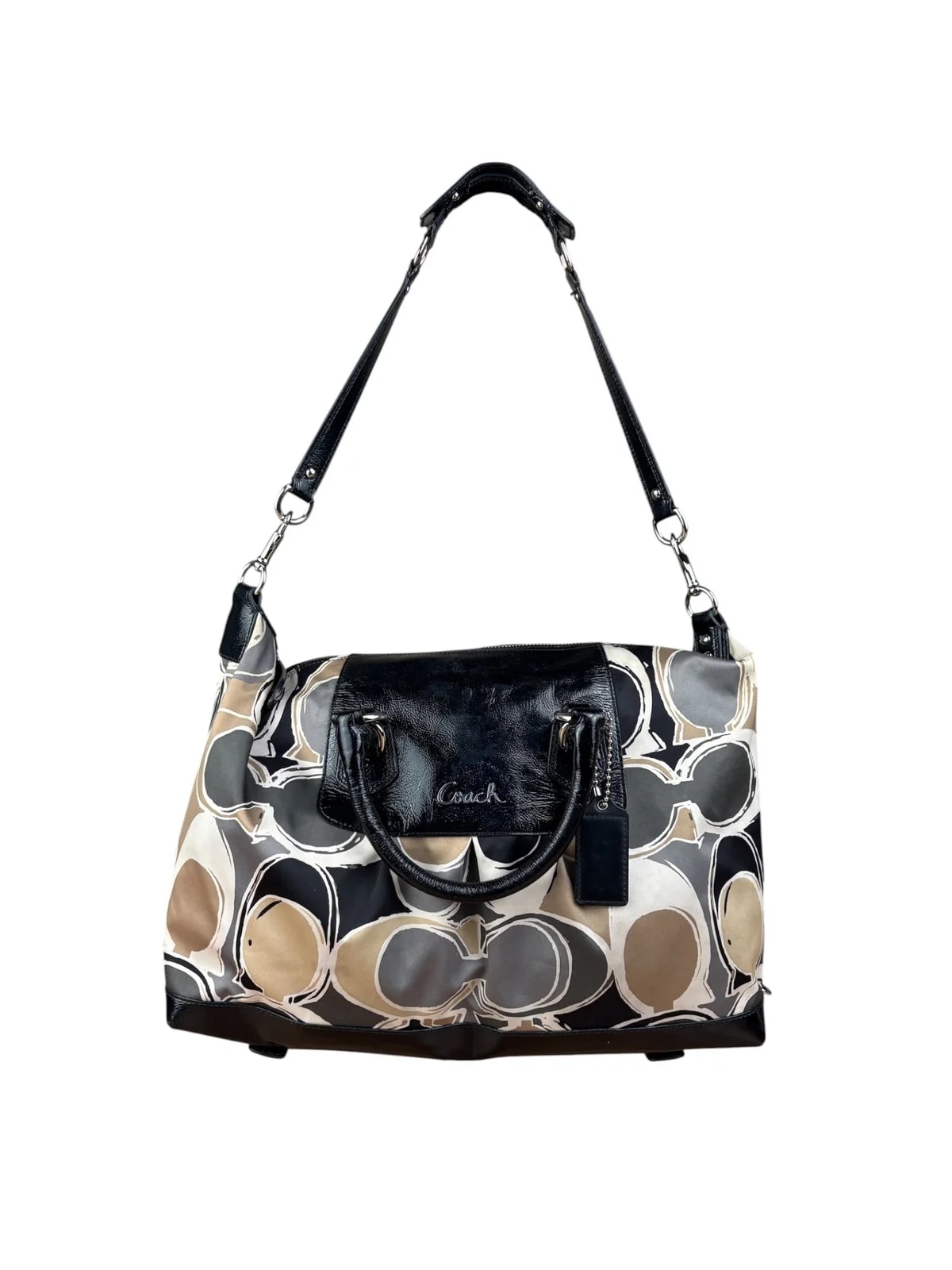 Coach — Coach Trim Hand Drawn Scarf Print Satchel Two-Way — Handbag — resale