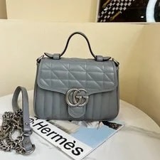 Gucci — Gucci GG Marmont Series Logo Vertical Striped - Excellent #1EGWV6G — Handbag — resale