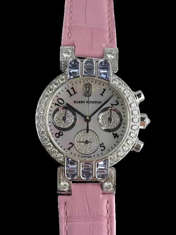 Worldofluxuryus — Harry Winston Premier Chronograph 18K White Gold & Diamonds Lady's — Watch — resale