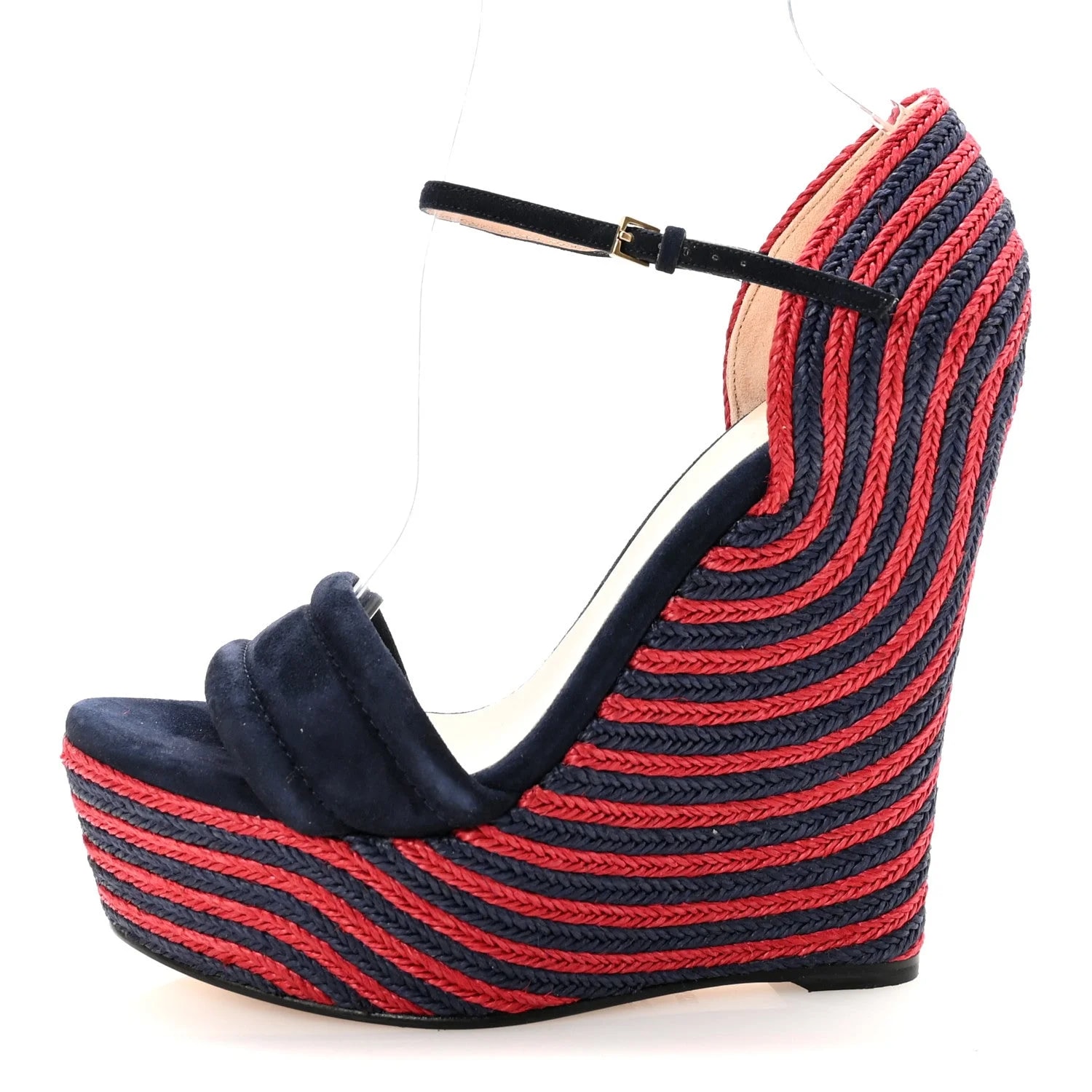 Gucci — Kid Scamosciato Espadrille Platform Wedge — Designer Shoe — resale