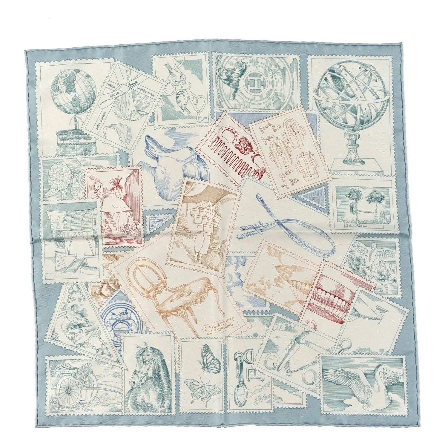 Hermès — le Philateliste du Faubourg Scarf 45 — Accessory — resale