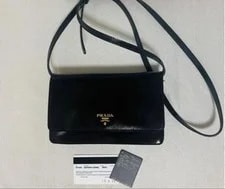 Prada — Prada Vernice Mini Crossbody Phone Auth — Handbag — resale