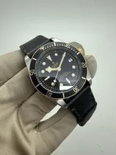 Tudor — Tudor Black Bay 41mm Steel Gold Automatic Leather Strap 79733N B+P — Watch — resale