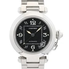 Cartier — Cartier Pasha C W31043M7 Automatic Date Black Dial Stainless Steel — Watch — resale