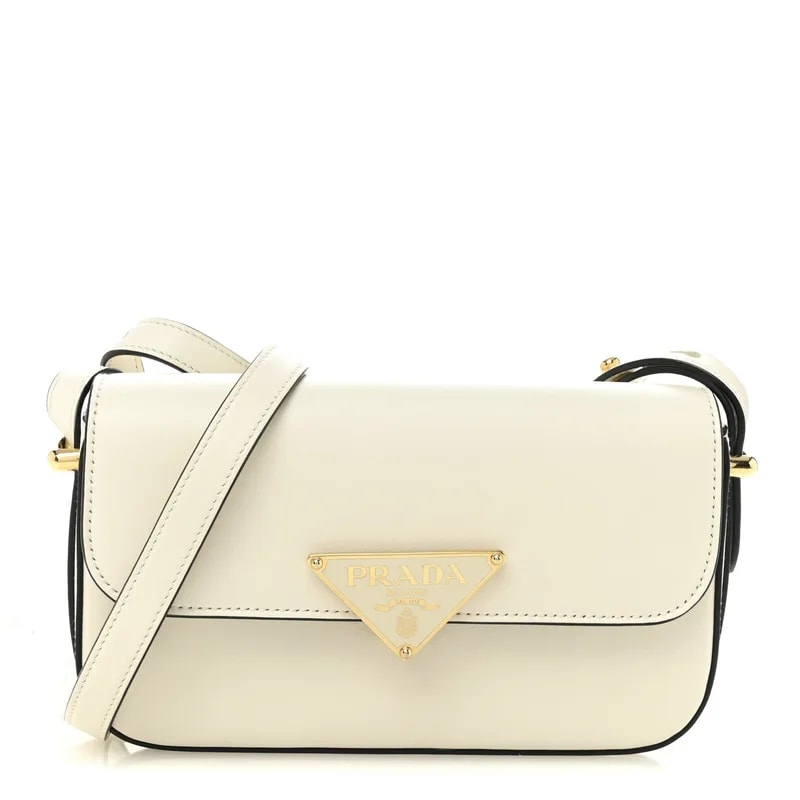 Prada — Soft Metal Triangle Logo Flap — Handbag — resale