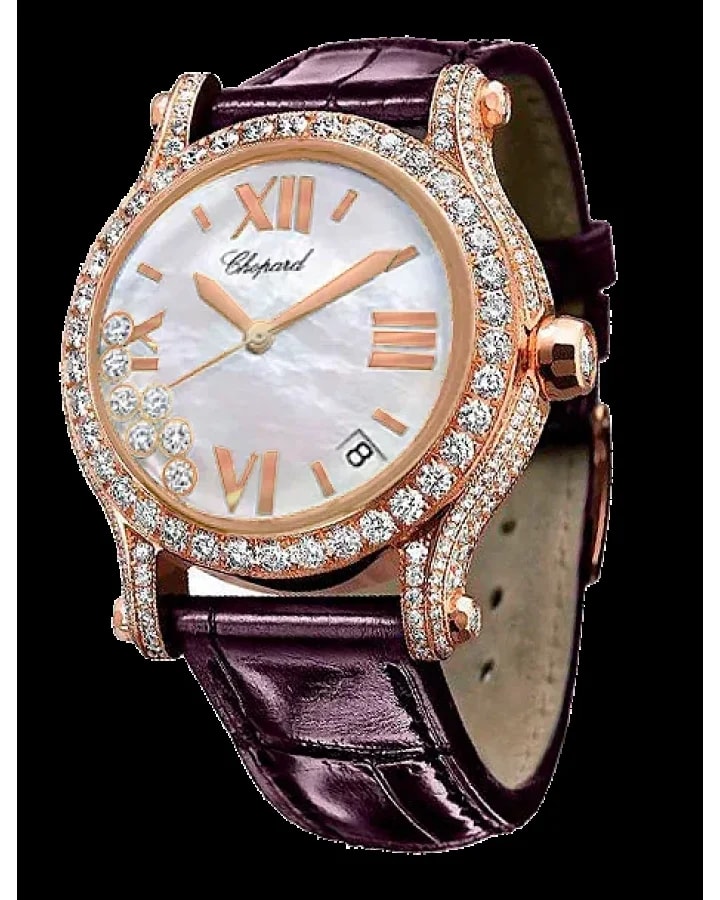 Worldofluxuryus — Chopard Happy Sport 18K Rose Gold & Diamonds — Watch — resale