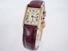 Cartier — Cartier Must de Tank Vermeil 5057001 Silver 20mm Ivory Dial Gold Bezel #WJW302 — Watch — resale