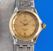 Omega Seamaster 18K Gold & SS - Gold Dial - 2411.10