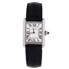 Cartier — Cartier Must de Tank Quartz Stainless Steel and Leather 22 — Watch — resale