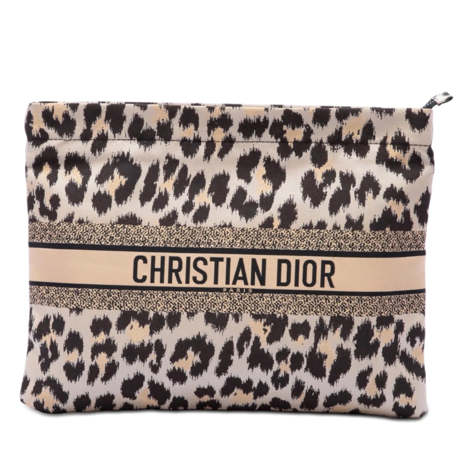 Dior — Mizza Embroidered Leopard Zip — Handbag — resale