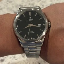 Tudor — Tudor Geneve Automatic Self-Winding Black Dial Date Steel Bracelet — Watch — resale