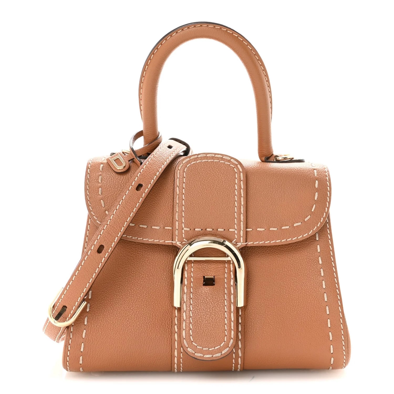 Delvaux — Grained Rodeo Surpique Mini Brillant Satchel Vegetal — Handbag — resale