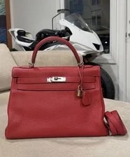 Hermès — Hermes Kelly Retourne 32 Casaque Top Handle Palladium Hardware — Handbag — resale