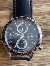 TAG Heuer — TAG Heuer Carrera Calibre 16 Automatic Chronograph Brown Leather Band Brown Dial — Watch — resale