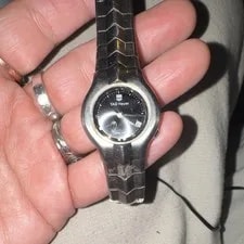 Tag Heuer — TAG Heuer Analog Stainless Steel Silver Band Black Dial Date — Watch — resale