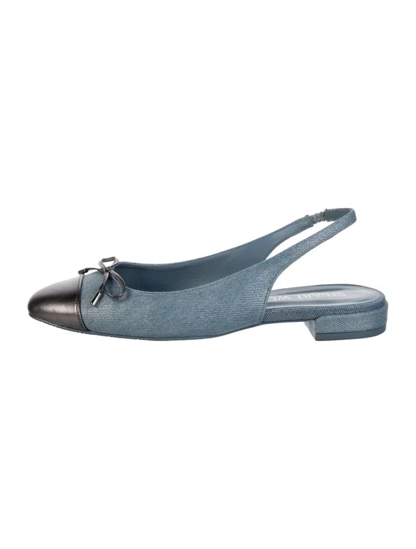 Stuart Weitzman — Bow Accents Slingback — Designer Shoe — resale