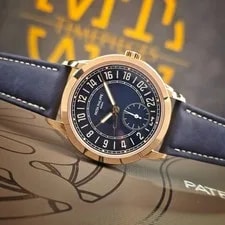 Patek Philippe — Patek Philippe Complications 5224R-001 Travel Time 42MM 18K 24 HRS 18K Blue B&P — Watch — resale
