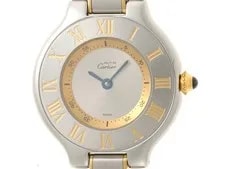 Cartier — Cartier Must 21 SM W10073R6 Stainless Steel /GP Silver Quartz Silver — Watch — resale
