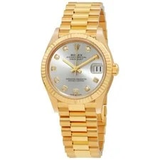 Rolex — Rolex Datejust 31 Automatic 18kt Yellow Gold Diamond Silver Dial — Watch — resale