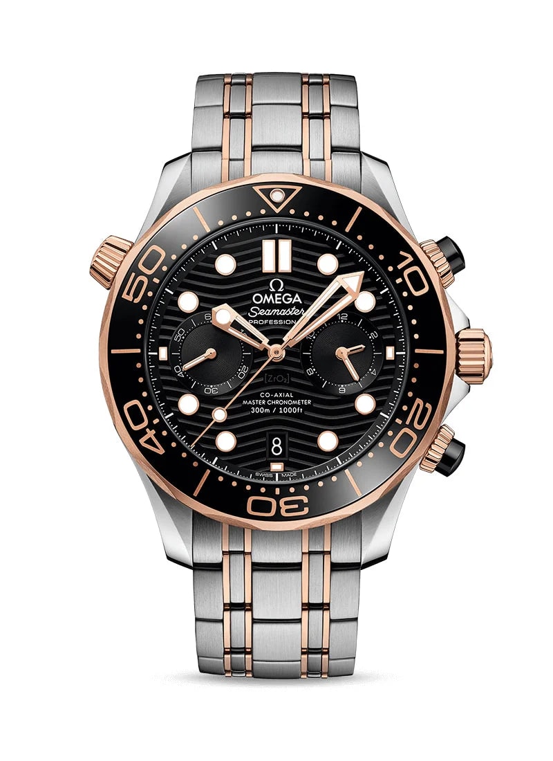 Worldofluxuryus — Omega Seamaster Diver Stainless Steel & 18K Sedna™ Gold — Watch — resale