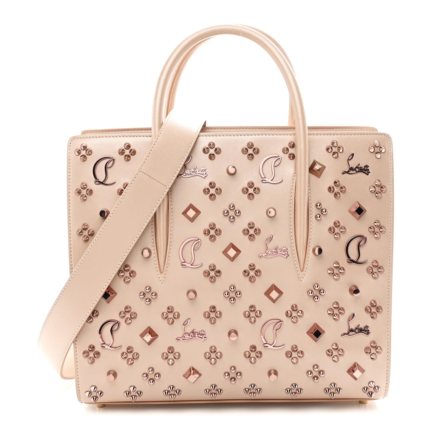 Christian Louboutin — Spikes Loubinthesky Medium Paloma Leche — Handbag — resale