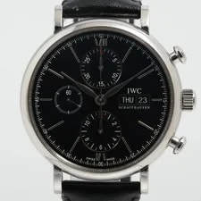 IWC — IWC Portofino IW391008 SS & Leather AT Black Dial — Watch — resale