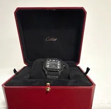 Cartier — Cartier Santos de Automatic Black PVD Diamond Bezel Steel — Watch — resale