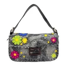 Fendi — Fendi Baguette Flower Embroidered Lining — Handbag — resale