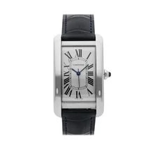 Cartier — Cartier Tank Americaine Steel Auto Rectangle Silver Dial Strap WSTA0018 — Watch — resale