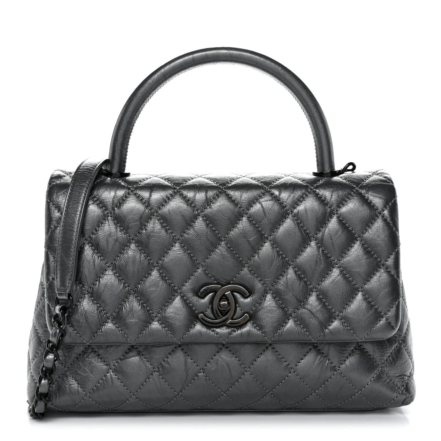 Chanel — Metallic Aged Small Coco Handle Flap — Handbag — resale
